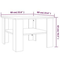 Vidaxl Konferenčný stolík sivý sonoma 60x60x42 spracované drevo