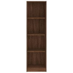 Vidaxl 4-poschodová knižnica hnedý dub 40x24x143 cm spracované drevo