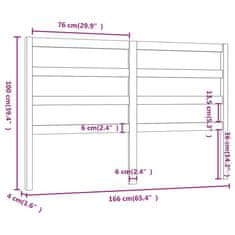 Vidaxl Čelo postele biele 166x4x100 cm masívna borovica