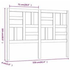 Vidaxl Čelo postele, 156x4x104 cm, masívne borovicové drevo