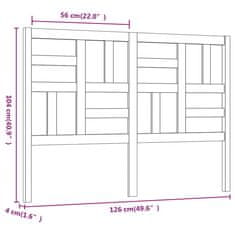 Vidaxl Čelo postele, medovo hnedá 126x4x104 cm, masívne borovicové drevo