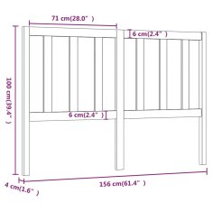 Vidaxl Čelo postele čierne 156x4x100 cm masívna borovica