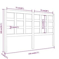 Vidaxl Čelo postele 156x4x100 cm masívna borovica