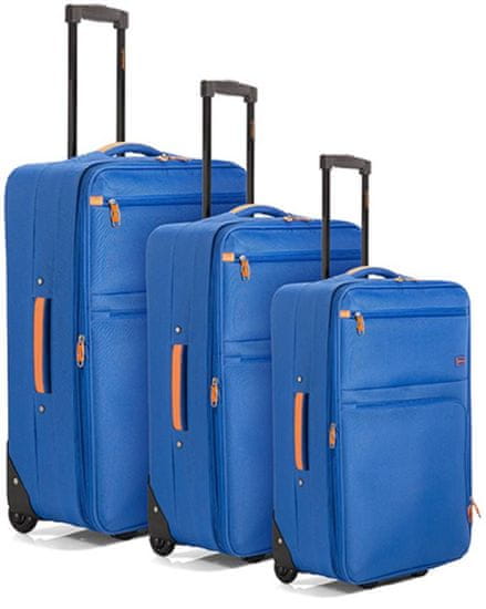 BENZI Sada kufrov BZ 5383 Blue/Orange 3-set