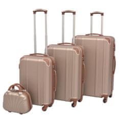 Petromila vidaXL Sada 4 cestovných kufrov z tvrdým krytom, farba šampanského