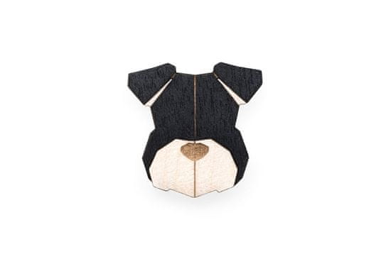 BeWooden unisex drevená brošňa v tvare psa Schnauzer Brooch čierna univerzálna