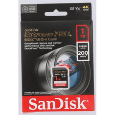 SanDisk Extreme PRE 1TB SDXC Memory Card 200MB/s a 140MB/s, UHS-I, Class 10, U3, V30