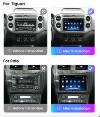 Junsun 2GB RAM Apple CarPlay Android autorádio pre VOLKSWAGEN ŠKODA SEAT GPS navigácia, WiFi, Bluetooth, USB, kamera