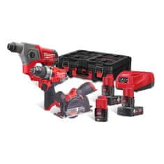 Milwaukee Sada aku náradia 12V: vŕtačka, píla, kladivo, batéria, nabíjačka Milwaukee M12 FPP3R-6423P