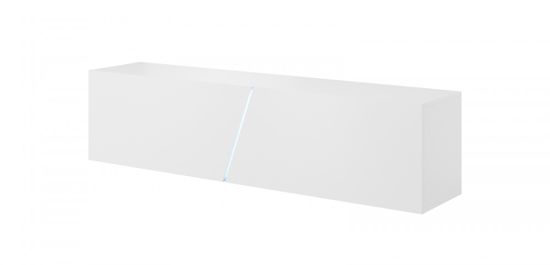 VIVALDI TV stolík Slant s LED osvetlením 160 cm biely mat/biely leskk