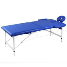Petromila  vidaXL Modrý skladací masážny stôl, 2 zóny, hliníkový rám