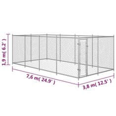 Petromila vidaXL Vonkajšia voliéra pre psy 7,6x3,8x1,9 m