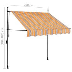 Petromila vidaXL Ručne zaťahovacia markíza s LED 200 cm, žlto modrá