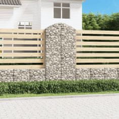 Vidaxl Oblúkový gabionový kôš 100x30x200/220 cm pozinkované železo