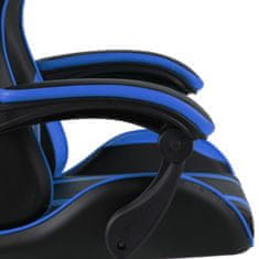 Vidaxl Herná stolička s opierkou na nohy čierna a modrá umelá koža