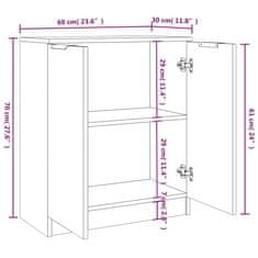 Vidaxl Komoda 2 ks lesklá biela 60x30x70 cm spracované drevo