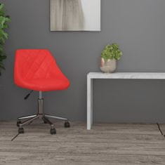 Vidaxl Otočná kancelárska stolička červená umelá koža