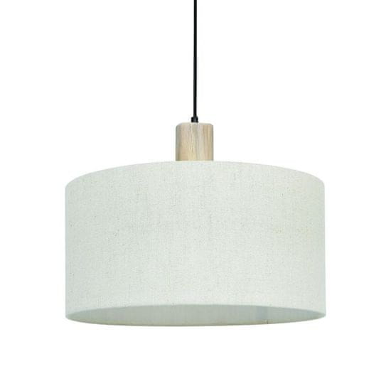 ACA ACA Lighting závesné svietidlo 1XE27 CHIOS krémová textil plus drevo D45XH140CM TF20861PC