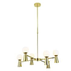 ACA ACA Lighting závesné svietidlo 6xG9 plus 6xGU10 KIMOLOS zlatá kov plus biela D72X120CM OD94206PG