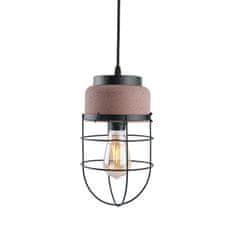 ACA ACA Lighting závesné svietidlo 1XE27 červený betón plus čierny kov D16XH120CM EPOQUE MK331P16RB