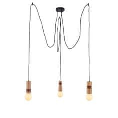 ACA ACA Lighting závesné svietidlo 3XE27 drevo plus koža D6(3)XH220CM MEMPHIS OD783P80