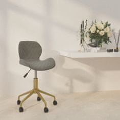 Vidaxl Otočná kancelárska stolička, svetlosivá, čalúnená zamatom