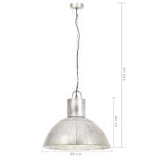 Vidaxl Závesná lampa 25 W, strieborná, okrúhla 48 cm E27