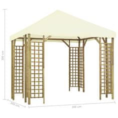 Vidaxl Altánok 3x3 m, krémovo biely