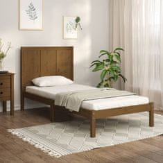 Vidaxl Rám postele, hnedý, masívne borovicové drevo, 90x200 cm