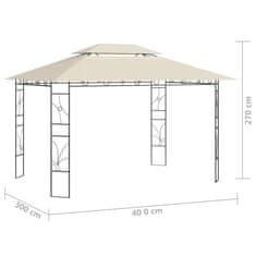 Vidaxl Altánok 4x3x2,7 m krémový 160 g/m²