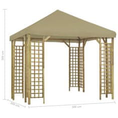 Vidaxl Altánok 3x3 m, béžový