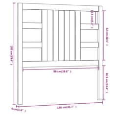 Vidaxl Čelo postele čierne 106x4x100 cm masívna borovica