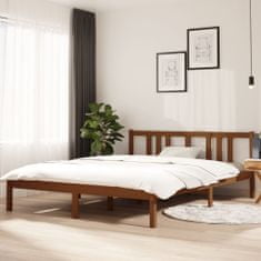 Vidaxl Rám postele, medovo hnedý, masívne drevo, 150x200 cm, veľkosť King Size