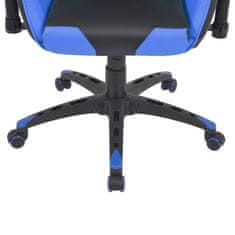 Vidaxl Sklápacie kancelárske kreslo, pretekársky dizajn, umelá koža, modré