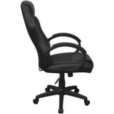 Vidaxl Čierne kancelárske kreslo z umelej kože v podobe pretekárskeho sedadla