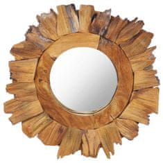 Petromila vidaXL Nástenné zrkadlo 40 cm okrúhle teakové drevo