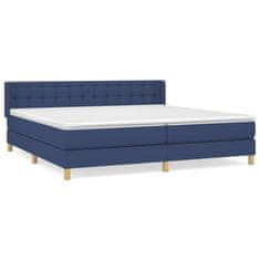 shumee Boxspring posteľ s matracom modrá 200x200 cm látka