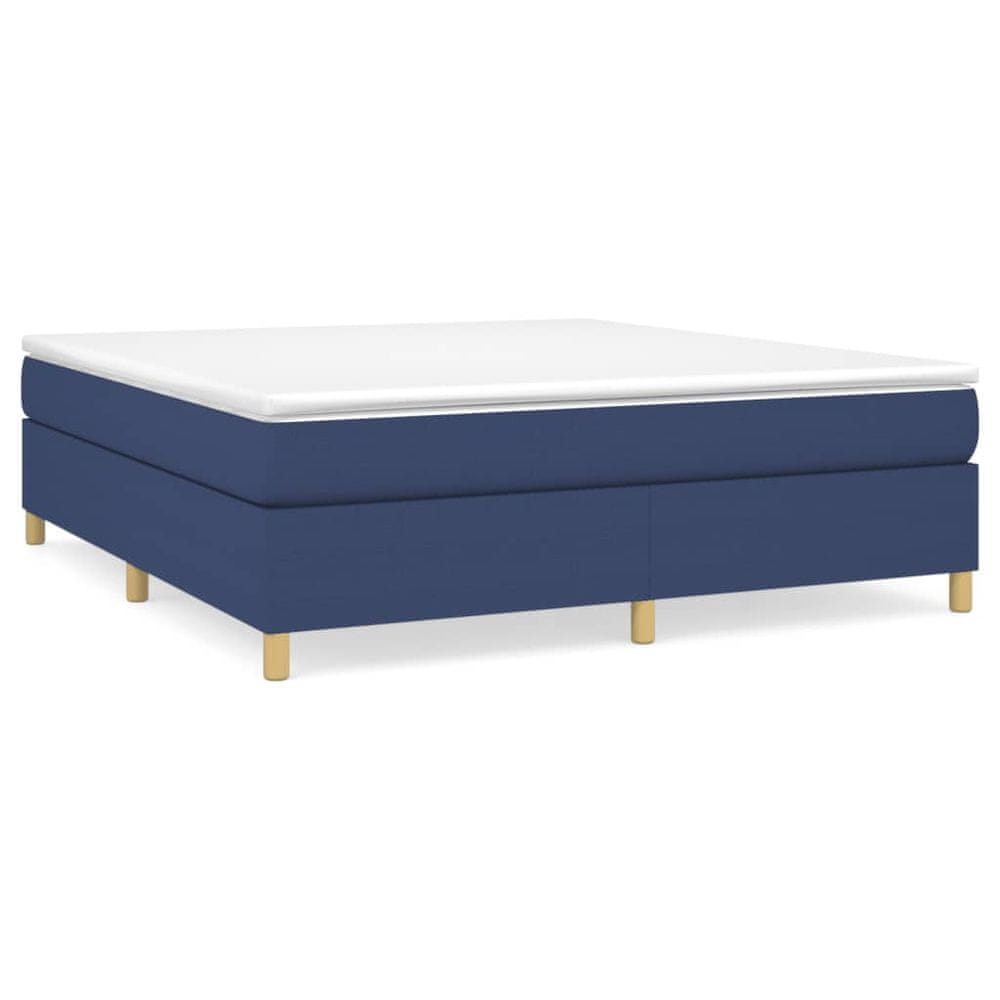 Vidaxl Posteľný rám boxspring s matracom modrý 180x200 cm látka