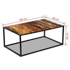 Vidaxl Konferenčný stolík, recyklovaný masív 100x60x40 cm