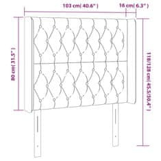 Vidaxl Čelo postele s LED ružové 103x16x118/128 cm zamat