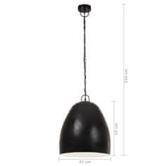 Vidaxl Industriálna závesná lampa 25 W, čierna, okrúhla 42 cm E27