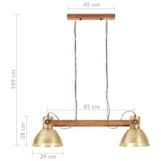 Vidaxl Industriálna závesná lampa 25 W mosadzná 109 cm E27