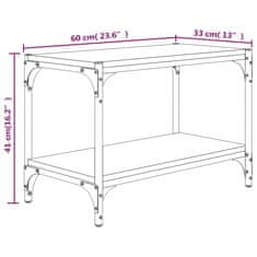 Vidaxl TV skrinka sivý dub sonoma 60x33x41 cm spracované drevo a oceľ