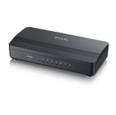 Zyxel GS-108S, 8-port 10/100/1000Mbps Gigabit Ethernet switch, 3 QoS ports (1port "High", 2ports "Middle"), 802.3az