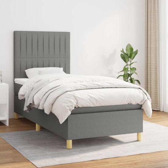 Petromila vidaXL Boxspring posteľ s matracom tmavosivá 90x190 cm látka