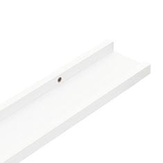 Vidaxl Poličky na zarámované obrázky 2 ks biele 40x9x3 cm MDF