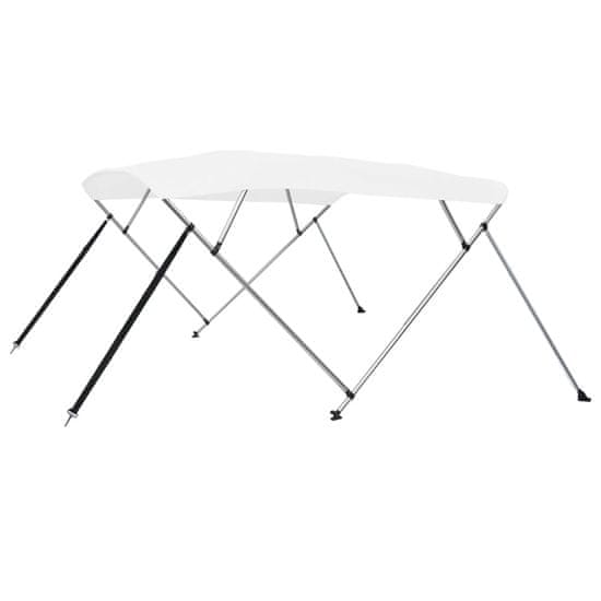 Vidaxl Strieška Bimini so 4 oblúkmi, biela 243x210x137 cm