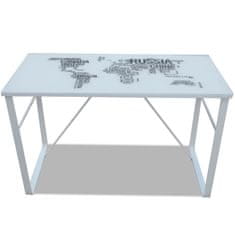 Vidaxl Obdĺžnikový písací stôl s potlačou mapy