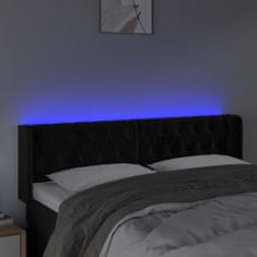 Vidaxl Čelo postele s LED čierne 147x16x78/88 cm zamat