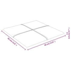 Vidaxl Nástenné panely 12 ks hnedé 30x30 cm zamatové 1,08 m²